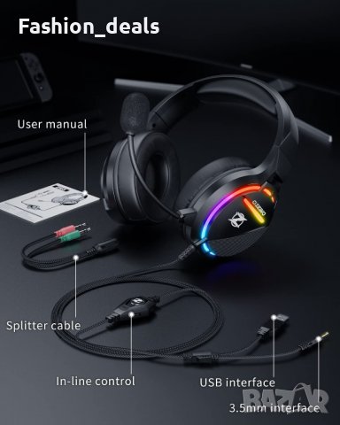 Нови Геймърски слушалки за PS4 PS5 PC Xbox Series X|S Xbox One Switch, снимка 3 - Слушалки и портативни колонки - 37448463