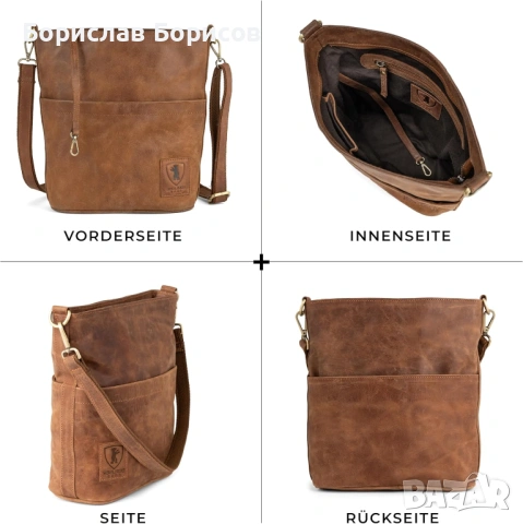 Кожени дамски чанти Berliner Bags, снимка 8 - Чанти - 46802419