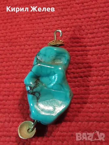 СТАРИНЕН ФИЛИГРАННО УКРАСЕН ПОСРЕБРЕН НАКИТ ВИСУЛКА с НАТУРАЛЕН ТЮРКОАЗ 20156, снимка 8 - Антикварни и старинни предмети - 35596739