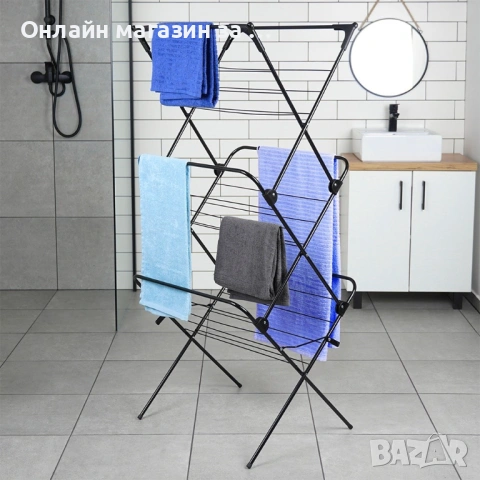 Вертикален сушилник за дрехи на 3 нива_простор за пране 61x58x136 cm 568003, снимка 3 - Сушилници - 53232654
