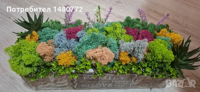 Цветна градинка със скандинавски мъх, снимка 7 - Декорация за дома - 47933132