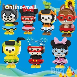 Комплект 4 броя Нано Конструктор Мики Маус тип ЛЕГО Nano Blocks Mickey