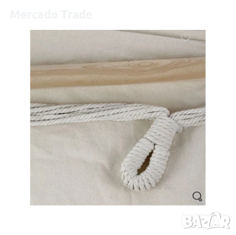 Хамак - люлка с две възглавници Mercado Trade, За къмпинг, градина, тераса, Бежов, снимка 2 - Къмпинг мебели - 50464407