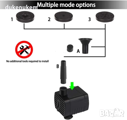 Соларна помпа с резервоар за градина, езерце, поилка за птици и декоративни фонтани, снимка 6 - Градински мебели, декорация  - 52621653