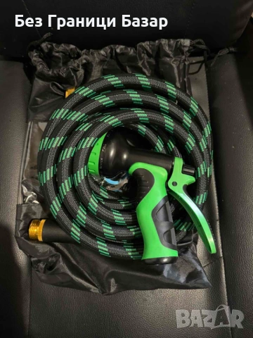 Нов Градински воден маркуч 8FT с оплетка и спрей пистолет за поливане, снимка 2 - Напояване - 53914465