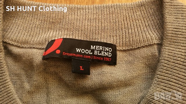 Dressmann of NORWAY 50% Merino Wool 50% Akryl за лов риболов и туризъм размер L термо блуза - 56, снимка 4 - Пуловери - 35643792