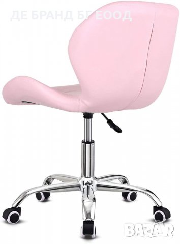 Мобилен стол за бюро / офис стол с дамаска от PU кожа C-K-DC-0098PK, снимка 5 - Столове - 33775878