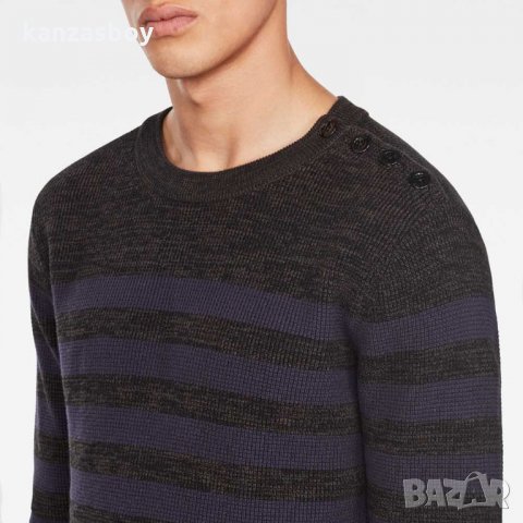 G-STAR Dadin stripe r knit l/s - страхотен мъжки пуловер, снимка 2 - Пуловери - 31400170