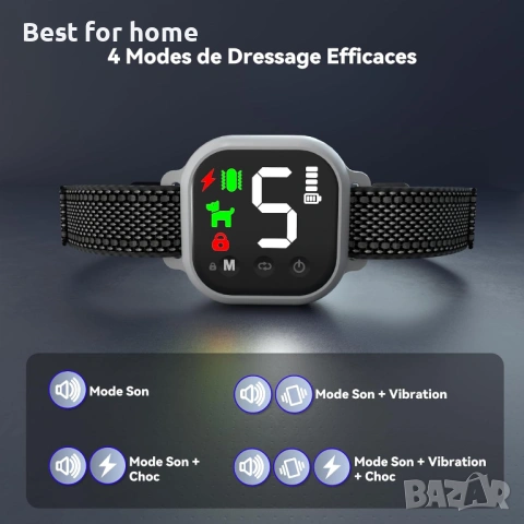 Meloive Автоматичен нашийник против лай – 4 интелигентни режима, IP67 водоустойчив и презареждаем , снимка 5 - За кучета - 53249801