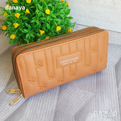 2920 Дамско кожено портмоне с два ципа Forever Young, снимка 4 - Портфейли, портмонета - 37069329
