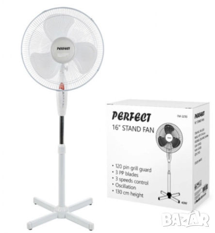 Вентилатор на стойка 16'',  Perfect FM – 40W