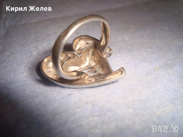 СТИЛИЗИРАН СЪРЦЕВИДЕН СТАР СРЕБЪРЕН АЖУРЕН АРТ ПРЪСТЕН СРЕБРО 925 МАЙСТОРСКА ИЗРАБОТКА 6709, снимка 14 - Пръстени - 36817846