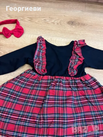 Коледна детска рокля с чорапи фиби и лента 18-24 м/рокля с еленче, снимка 10 - Бебешки рокли - 48427637