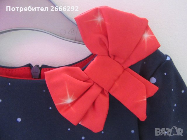 Детска коледна рокля с принт Viki Craze, снимка 2 - Бебешки рокли - 29777300