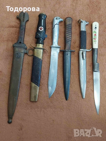 Лот остриета-Югославски щик,нож НКВД,немски окопен нож,румънски кортик,нож вендета