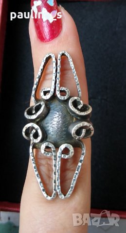 Стар турски пръстен ръчна изработка проба 925 Житен клас , снимка 3 - Пръстени - 30033915