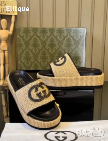 чехли на платформа Gucci , снимка 2 - Чехли - 54310159