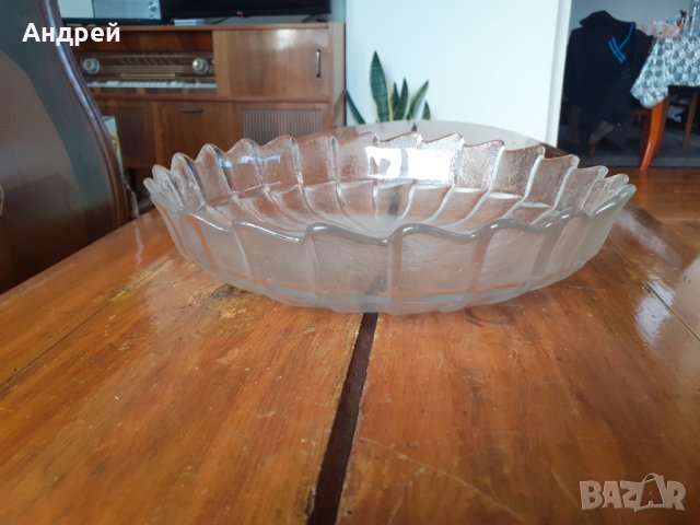 Стара стъклена фруктиера #5, снимка 2 - Антикварни и старинни предмети - 31540946