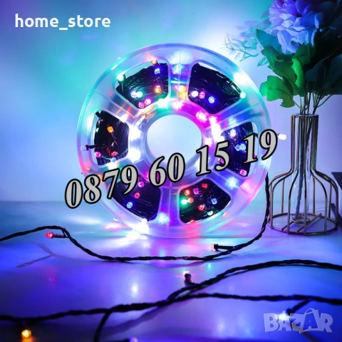 Коледни лампички 20 метра на макара, синя светлина, водоустойчиви, снимка 4 - Декорация за дома - 52327469