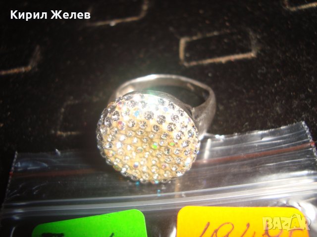 СРЕБЪРЕН ФЕШЪН ПРЪСТЕН с ИНКРУСТИРАНИ КРИСТАЛЧЕТА 19475, снимка 6 - Пръстени - 31575295