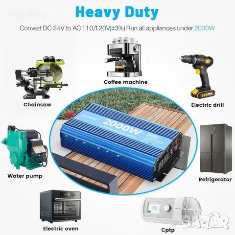 2000 вата чиста синусоидална инверторна мощност