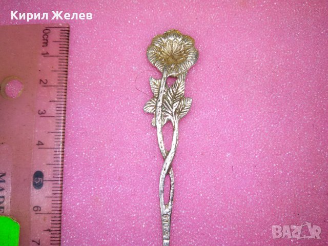 СТАРА НЕМСКА ФЛОРАЛНА КОЛЕКЦИОНЕРСКА ДЕСЕРТНА СРЕБЪРНА ВИЛИЧКА СРЕБРО 800 ПРОБА 42994, снимка 5 - Колекции - 44376138