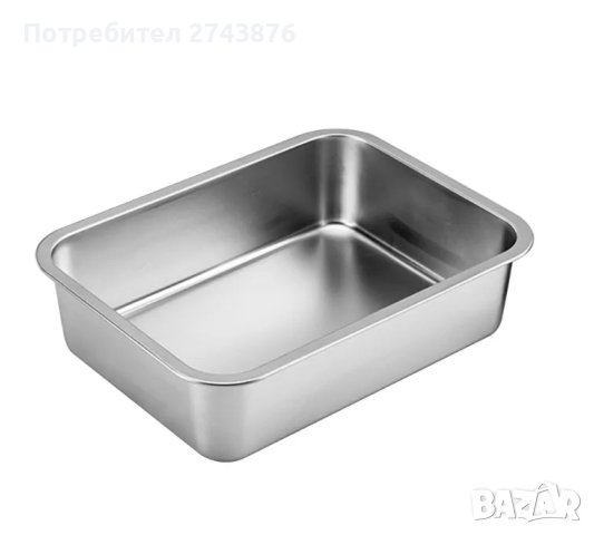 Иноксова дълбока тава правоъгълна ,40х30х15см, снимка 3 - Съдове за готвене - 44491849