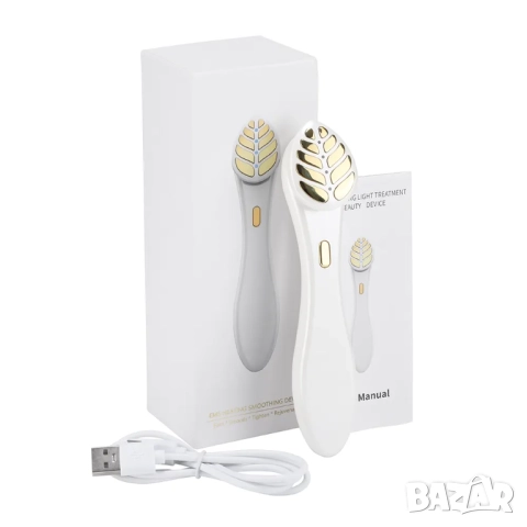 Уред за лице и шия с EMS , микроток, вибрация, червена и синя светлина