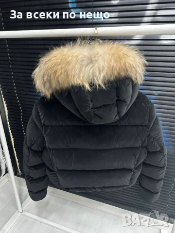 Prada Дамско Черно Зимно Яке С Естествен Косъм На Качулката Код A841, снимка 4 - Якета - 51389089