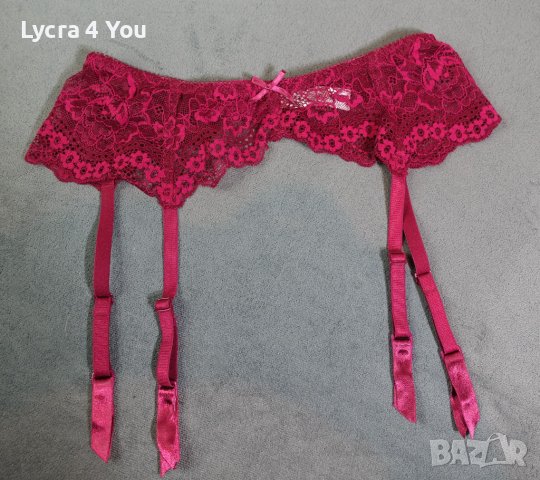 XS/S дантелен колан с жартиери в бордо цвят, снимка 1