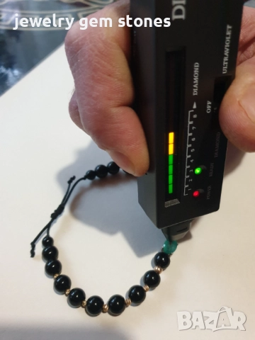 Гривна с злато и естествен Изумруд  унисекс, снимка 5 - Гривни - 52581573