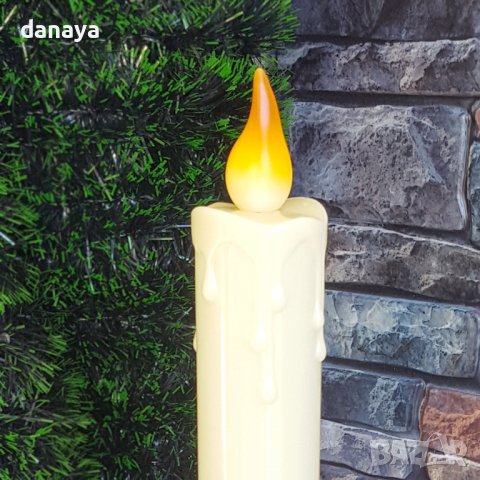 3171 Голяма реалистична електронна свещ с LED пламък, 30 см, снимка 2 - Декорация за дома - 38403204