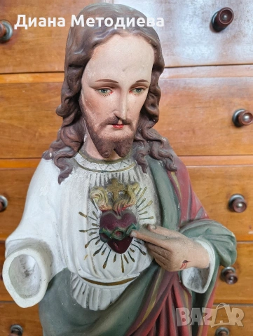 Керамична статуя на Исус Христос , снимка 3 - Антикварни и старинни предмети - 53898604