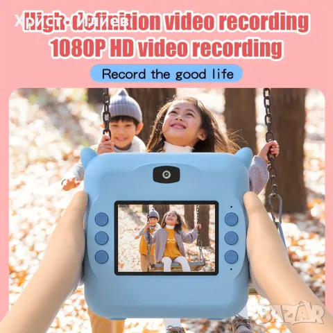 Детска камера с незабавен печат комплект с хартия Детски фотоапарат с моментален печат селфи камера , снимка 6 - Образователни игри - 49446088