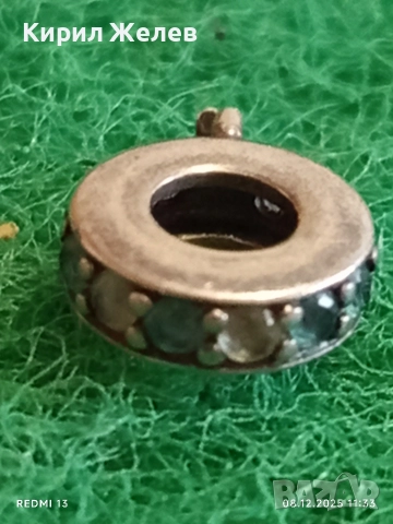 Сребърна висулка талисман PANDORA със сини камъни 50464, снимка 4 - Колиета, медальони, синджири - 52687465