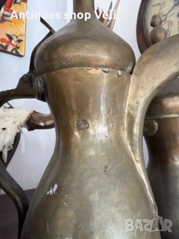 Колекция стари бронзови кани/ибрици №7565 , снимка 3 - Антикварни и старинни предмети - 52247716