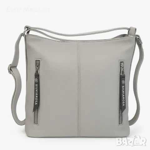 Стилна дамска чанта с предни джобове и минималистичен дизайн, снимка 7 - Чанти - 50160608