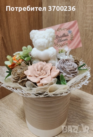 Сапунени цветя/аранжировки , снимка 2 - Подаръци за жени - 52429878