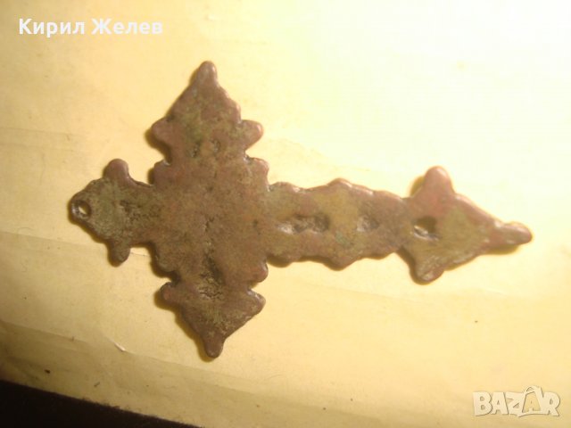 СТАРИННО МЕДНО ПРАВОСЛАВНО РАЗПЯТИЕ НАГРЪДЕН КРЪСТ с ПАТИНА РЯДЪК 24898, снимка 9 - Антикварни и старинни предмети - 34368501