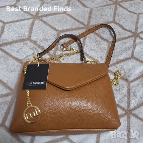Нова! Оригинална чанта Mia Tomazzi, естествена кожа 