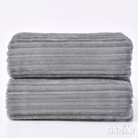 Поларено одеяло - Сиво 200x230, снимка 7 - Олекотени завивки и одеяла - 44810250