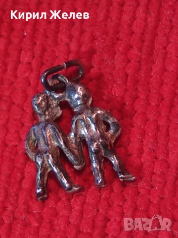 СТАР ФИГУРАЛЕН СРЕБЪРЕН МЕДАЛЬОН ВИСОКА ПРОБА СРЕБРО ЗОДИЯ БЛИЗНАЦИ МАЙСТОРСКА ИЗРАБОТКА 27272, снимка 2 - Антикварни и старинни предмети - 39308495