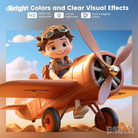 Преносим мини проектор, WIFI 6 и Bluetooth, 4K 1080P, автофокус, снимка 4 - Плейъри, домашно кино, прожектори - 54014895