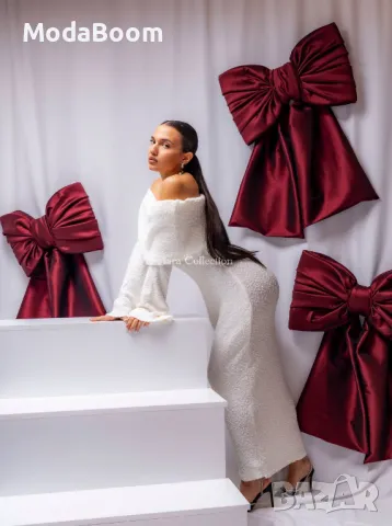 Дълга бяла черна дамска рокля , снимка 4 - Рокли - 48267650