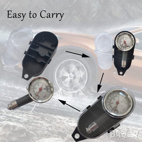 Манометър за налягане на гуми, Тестер за проверка на налягането гумите, кола, автомобил, атмосфери, снимка 5 - Аксесоари и консумативи - 39624263