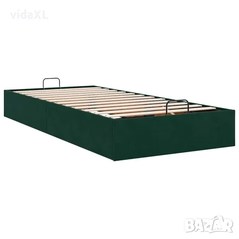 vidaXL Османска рамка за легло без матрак тъмнозелена 80x200 см кадифе, снимка 9 - Спални и легла - 56146981
