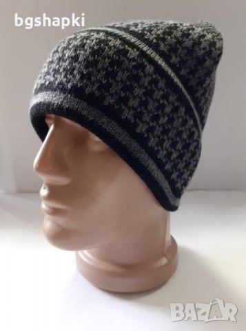 Мъжка плетена шапка-42