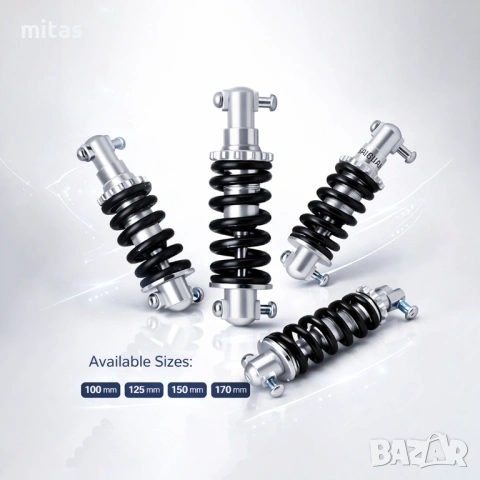 Заден амортисьор за велосипед с пружина – 100 / 125 / 150 / 170 mm