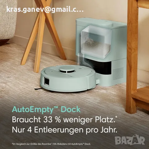 iRobot Roomba Mini – 7000 Pa, LiDAR, моп и AutoEmpty станция, снимка 9 - Прахосмукачки - 55879824