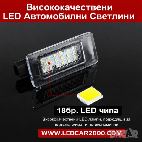 Лед плафони за регистрационен номер Nissan Suzuki Dacia, снимка 3 - Аксесоари и консумативи - 54178367